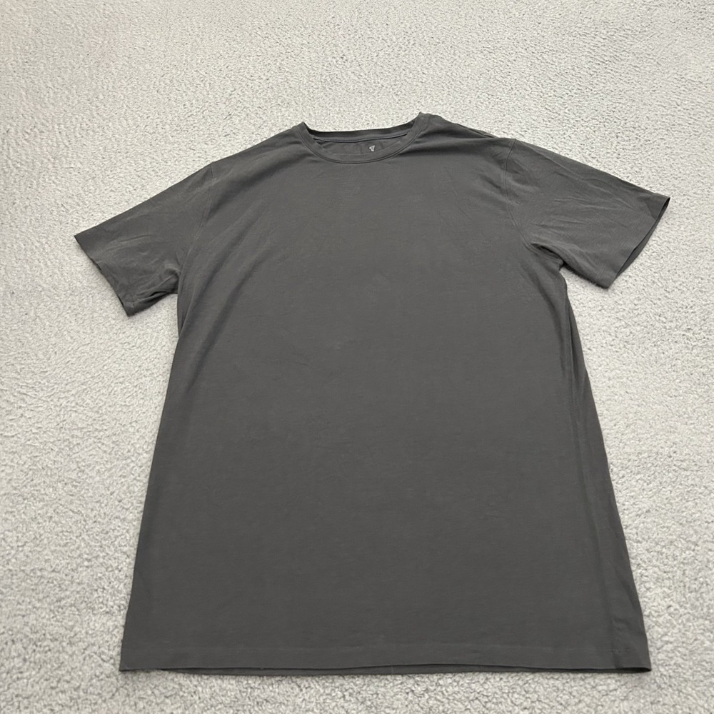 Mack Weldon Shirt Mens Large Gray Short Sleeve Crew Neck Stretch Supima Stretch